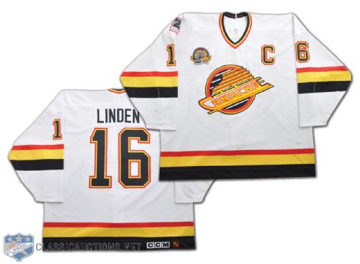 Trevor Lindens 1994-95 Vancouver Canucks Game-Worn Captain Jersey with 25th Patch