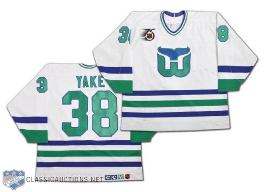 Terry Yakes 1991-92 Hartford Whalers Signed Game-Worn Jersey