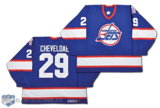 Tim Cheveldaes 1993-96 Winnipeg Jets Signed Game-Worn Jersey