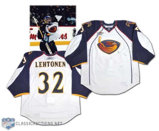 Kari Lehtonens 2007-08 Atlanta Thrashers Game-Worn Jersey - Photo-Matched!