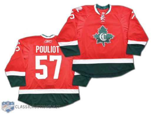 Benoit Pouliots 2009-10 Montreal Canadiens "1910-11" Game-Issued Jersey with Centennial Patch