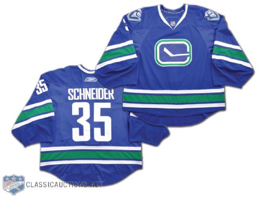 Cory Schneiders 2009-10 Vancouver Canucks Game-Worn Alternate Jersey