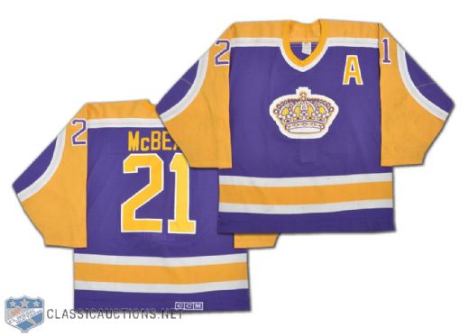 Wayne McBeans 1987-88 Los Angeles Kings Game-Worn Rookie Jersey