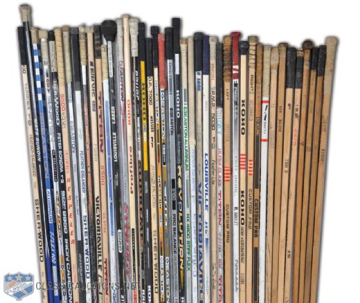 500-Goal Scorers Game-Used Stick Complete Collection of 42