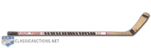 Borje Salmings 1989-90 Detroit Red Wings Signed Sher-Wood Game-Used Stick