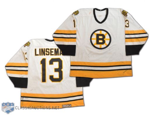 Ken Linsemans 1988-89 Boston Bruins Game-Worn Jersey -Photo-Matched!