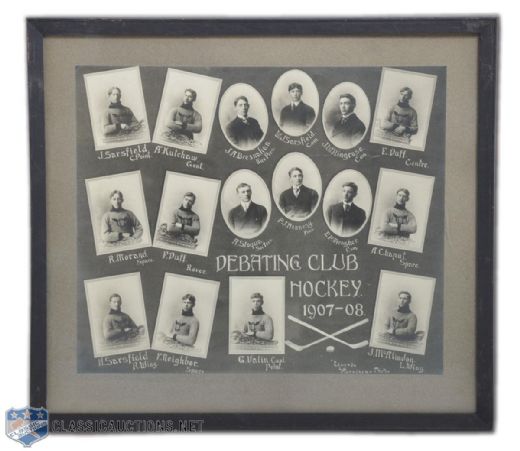 1907-08 Pembroke Debating Hockey Club Team Cabinet Photograph with Frank Nighbor (18"x20")