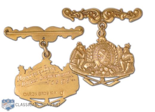 Bank of Montreal 1909 Championship 10K Gold Hockey Medal