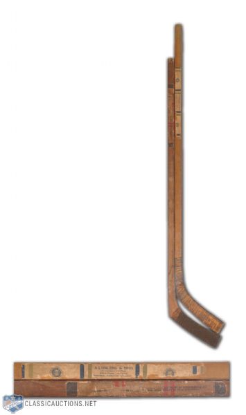 Spalding and Winchester One-Piece Hockey Sticks With Paper Labels