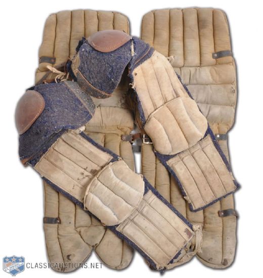 Circa 1930s Goalie Pads and Shoulder and Arm Protector