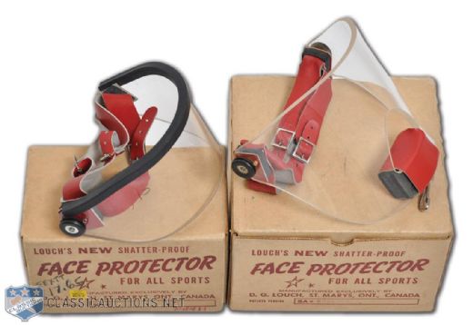 1950s Louch "Half and Full Face" Goalie Masks in Original Boxes