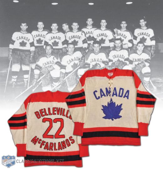 World Champion Belleville McFarlands 1959 Team Canada World Championships Game-Worn Jersey
