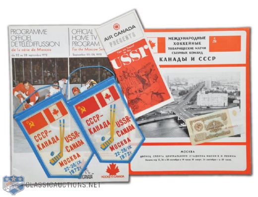 1972 Canada-Russia Series Scarce Pennants (2) and Memorabilia Collection