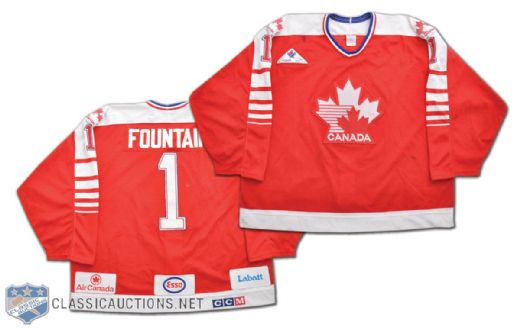 Mike Fountains 1992-93 Team Canada Game-Worn Jersey