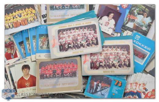 Massive Russian Hockey Postcard Collection of 2,500