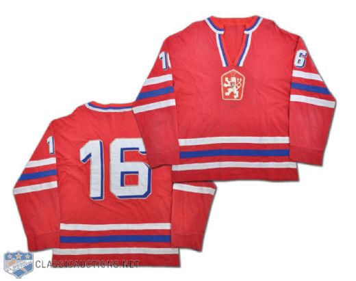 Josef Augustas 1970s Czech National Team Game-Worn Jersey
