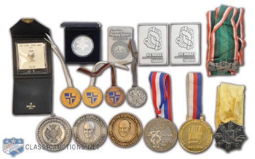 Josef Augustas 1965-79 Dukla Jihlava Spengler Cup Medals (4) and Other Medals Collection