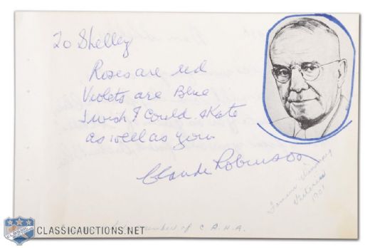 Deceased Hall-of-Famer Claude Robinson Autographed Booklet Page