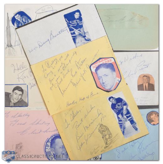 Deceased Hockey Hall of Fame Player Autograph Collection of 9