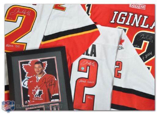 Jarome Iginla Signed Limited Edition Jerseys (3) and Framed Photo