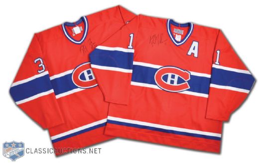 Montreal Canadiens Patrick Roy & Kirk Muller Signed Jerseys