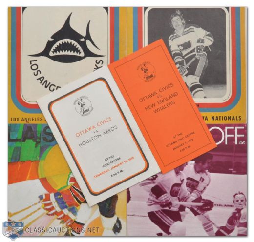 Ottawa Civics 1975-76 Programs (2) & WHA Memorabilia Collection