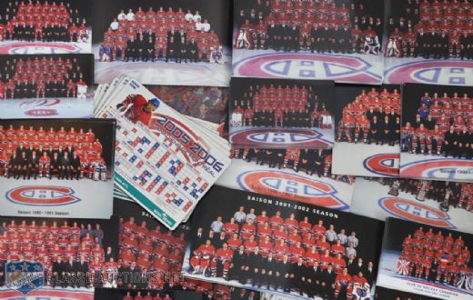 Huge Collection of Montreal Canadiens Christmas Cards, Schedules and Team Pictures