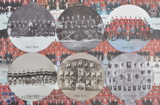 Montreal Canadiens Stanley Cup Team Photo Coaster Collection of 20