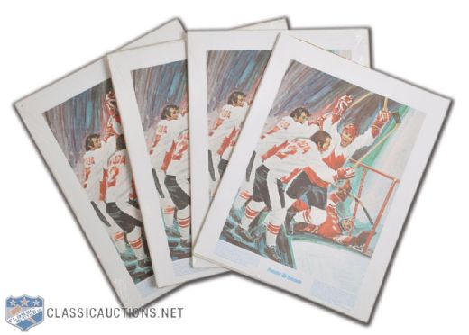1970s Prudential Great Moment in Canadian Sports 23-Print Sets Collection of 4 (92 prints)<br> Featuring Howe, Richard, Henderson & More