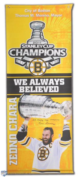 Zdeno Chara 2011 Stanley Cup Champions Signed Street Banner (62" x 24")