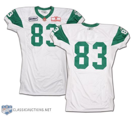 Andy Fantuz 2009 Saskatchewan Roughriders Game-Worn 1960s Retro Jersey