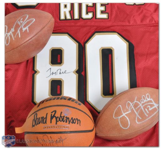 Jerry Rice, Jim Kelly, Bryce Paup and David Robinson Autograph Collection
