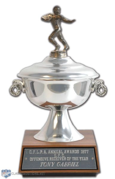 Tony Gabriels 1977 CFLPA Offensive Receiver of the Year Trophy