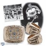 Wayne Cashmans 1972 Boston Bruins Stanley Cup Championship 10K Gold and Diamond Ring