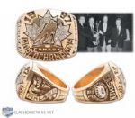 Wayne Cashmans 1997 World Champions Team Canada 10K Gold and Diamond Ring
