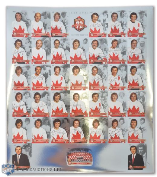 Wayne Cashmans 1972 Canada-Russia Series Team Canada Team-Signed Uncut Card Set