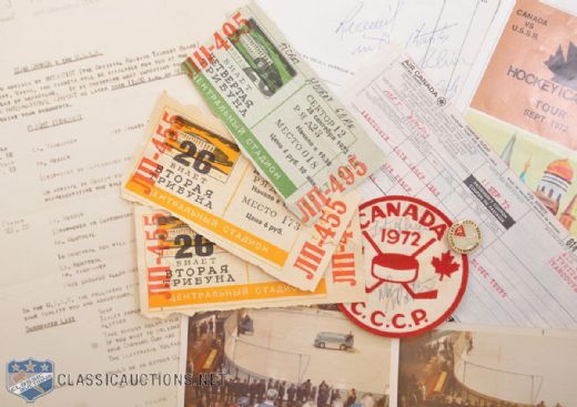 1972 Canada-Russia Series Tour Memorabilia Collection with Game 7 and 8 Ticket Stubs (3)