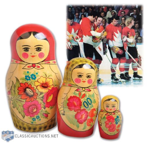1972 Canada-Russia Series Russian Nesting Doll Collection of 3