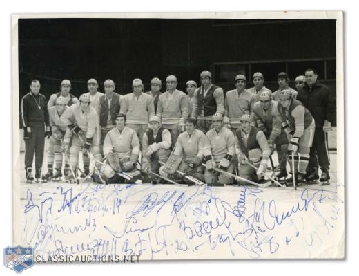 1972 Soviet National Team Vintage Team-Signed Photo by 18+ with Kharlamov