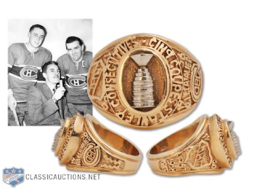 Rene Lecavaliers Montreal Canadiens Five Consecutive Stanley Cups 10K Gold Ring
