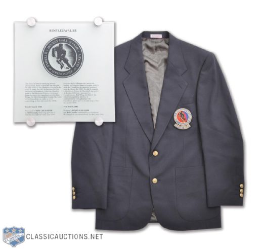 Rene Lecavaliers Hockey Hall of Fame Glass Panel and Induction Sports Jacket