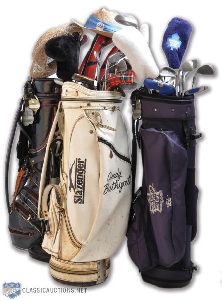Andy Bathgates Personal Golf Bags (3) and Irons / Clubs Collection