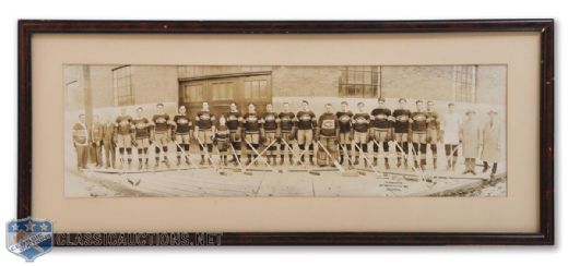 Rare 1926-27 Montreal Canadiens Framed Panoramic Team Photo (12" x 28")