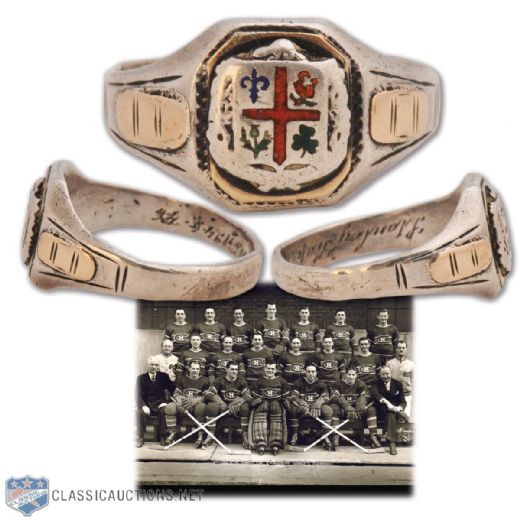 Bob Fillions 1945-46 Stanley Cup Championship Sterling and 10K Gold Ring