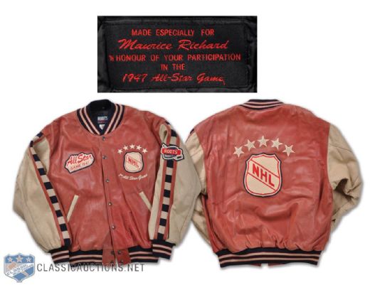 Maurice Richards 1947 NHL All-Star Game Roots Leather Jacket