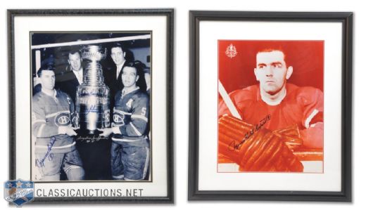Maurice Richard Autographed Framed Photo Collection of 2