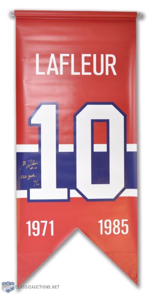 Guy Lafleur Signed Limited-Edition Montreal Canadiens Jersey Number Retirement Banner (20" x 47")