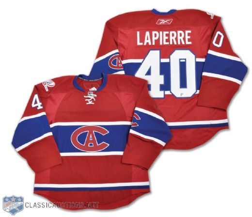 Maxim Lapierres 2008-09 Montreal Canadiens Centennial Season "1915-16" Game-Worn Jersey