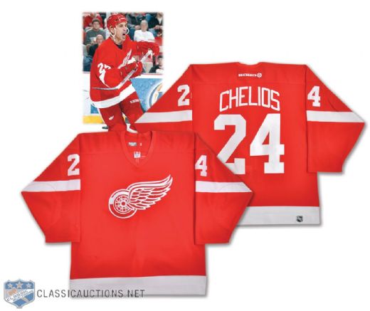 Chris Chelios 2003-04 Detroit Red Wings Game-Worn Playoffs Jersey