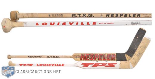 Dominik Haseks and Mike Vernons Detroit Red Wings Game-Used Sticks